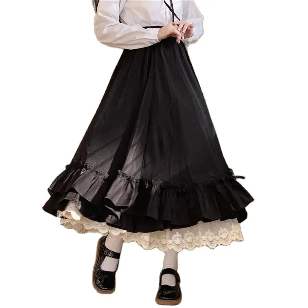 French Ruffled A-line Skirt