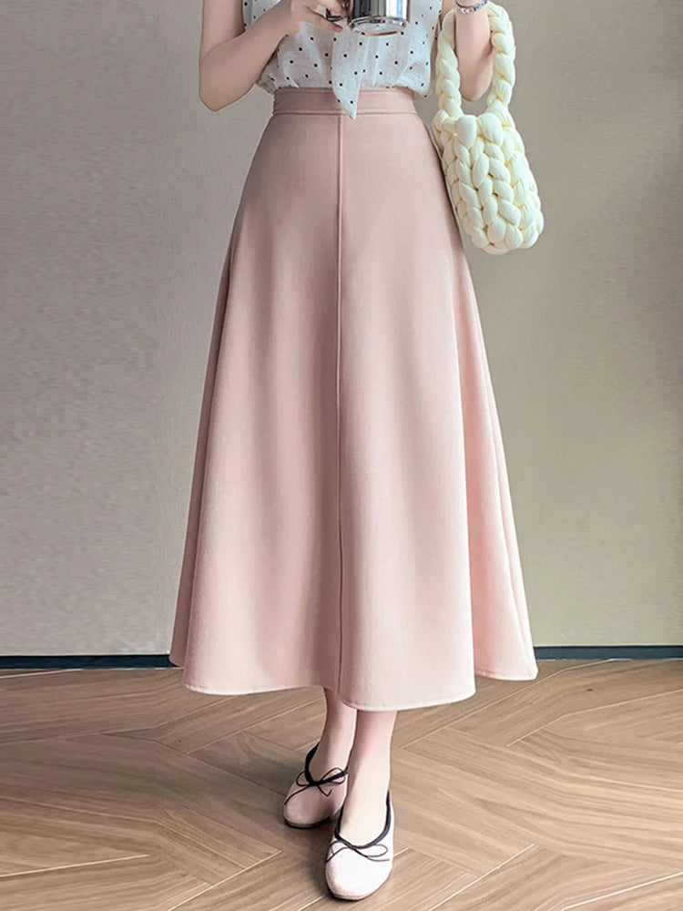 Elegant pleated long skirt